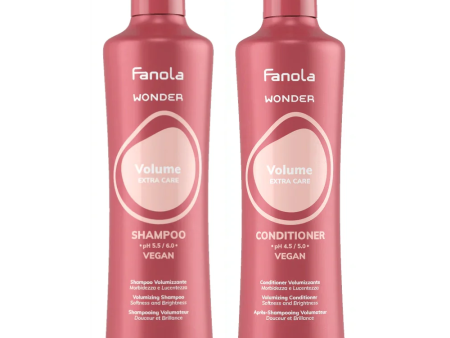 Fanola Wonder Volume Extra Care Shampoo & Conditioner Twin 2 x 350ml Hot on Sale