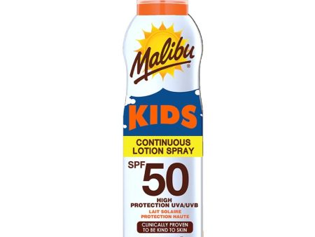 Malibu Continuous Lotion Mist Spray Kids SPF50 175ml Cheap