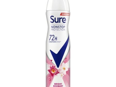 Sure Nonstop Protection 72h Bright Bouquet Anti-Perspirant Deodorant Spray 250ml Discount