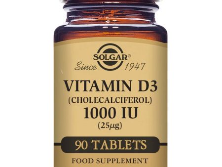 Solgar Vitamin D3 Cholecalciferol 1000 IU 25 µg 90 Tablets For Cheap