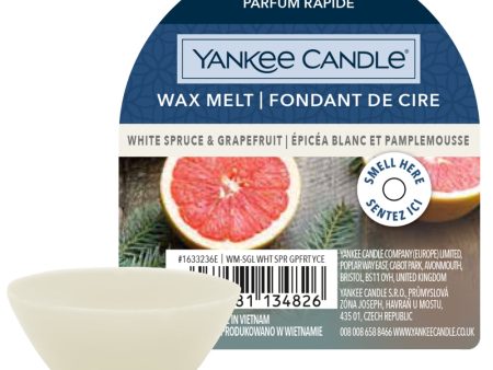 Yankee Candle White Spruce & Grapefruit Wax Melt For Sale