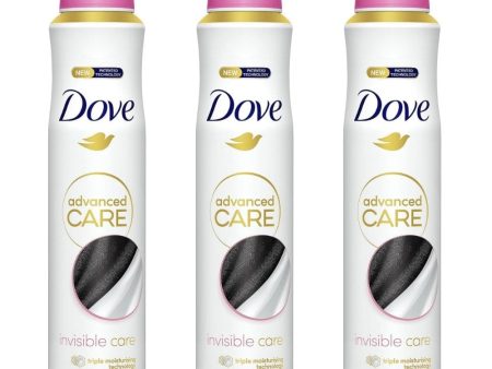 Dove Advanced Care Invisible Care Anti-Perspirant Deodorant Spray Trio 3 x 200ml For Cheap