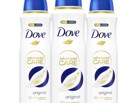 Dove Advanced Care Original Anti-Perspirant Deodorant Spray Trio 3 x 200ml on Sale