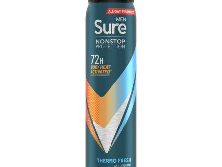 Sure Men Nonstop Protection 72h Thermo Fresh Anti-Perspirant Deodorant Spray 250ml Online Sale