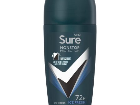 Sure Men Nonstop Protection 72h Invisible Ice Anti-Perspirant Deodorant Roll On 50ml Cheap