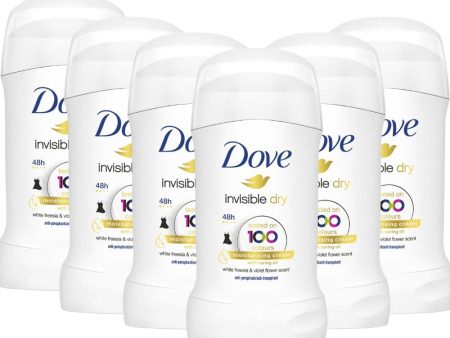 Dove Invisible Dry Anti-Perspirant Deodorant Stick Multipack 6 x 40ml Online now