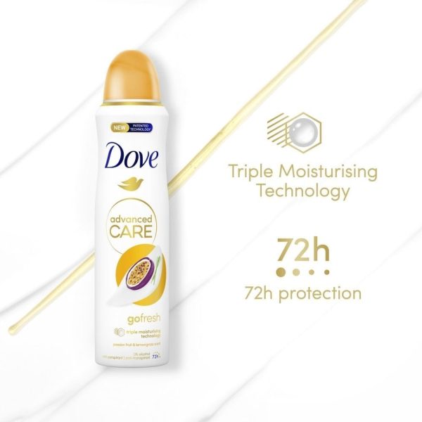 Dove Advanced Care Go Fresh Passion Fruit & Lemongrass Anti-Perspirant Deodorant Multipack 6 x 200ml Online now