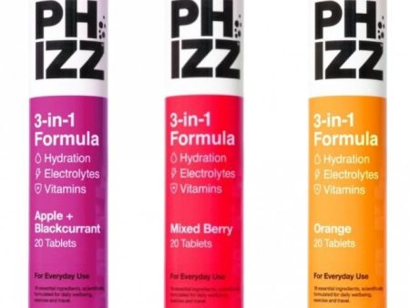 Phizz 3 in 1 Multivitamin Hydration Tablets Trio 3 x 20 Tablets Online Hot Sale