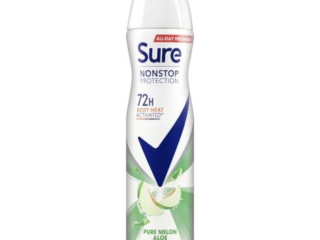 Sure Nonstop Protection 72h Pure Melon Aloe Anti-Perspirant Deodorant Spray 250ml on Sale