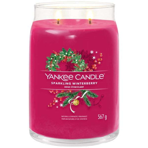 Yankee Candle Sparkling Winterberry Large Signature Jar Candle Online now