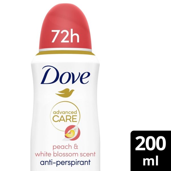 Dove Advanced Care Peach & White Blossom Anti-Perspirant Deodorant Spray 200ml Online now