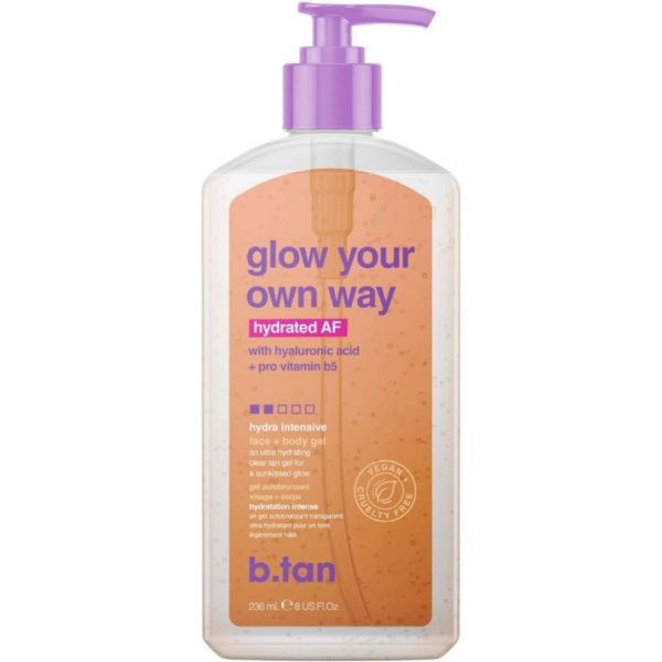 b.tan Glow Your Own Way Hydrated AF Face & Body Gradual Self Tan Gel 256ml For Cheap