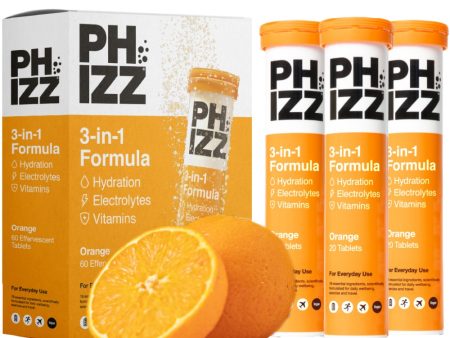 Phizz Orange 3-in-1 Multivitamin Hydration Tablets 60 Tablets Supply