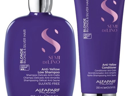 Alfaparf Milano Semi Di Lino Blonde Anti-Yellow Low Shampoo 250ml & Conditioner 200ml Twin Sale