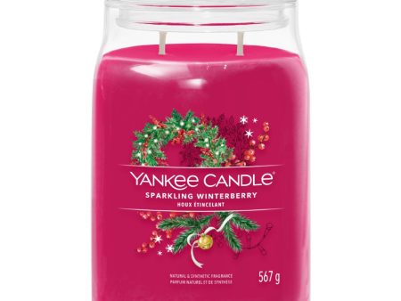 Yankee Candle Sparkling Winterberry Large Signature Jar Candle Online now