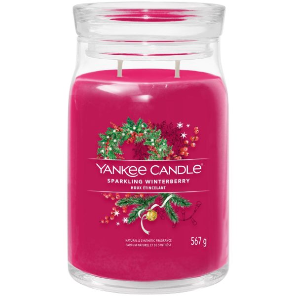 Yankee Candle Sparkling Winterberry Large Signature Jar Candle Online now