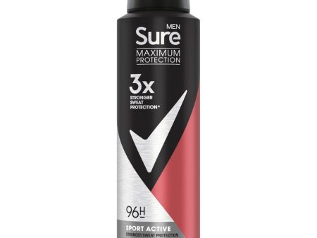 Sure Men Maximum Protection 96h Sport Active Anti-Perspirant Deodorant Spray 150ml Online now