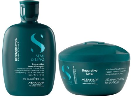 Alfaparf Milano Semi Di Lino Reconstruction Reparative Shampoo 250ml & Mask 200ml Twin Online Hot Sale