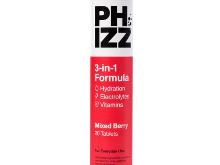 Phizz Mixed Berry 3 in 1 Multivitamin Hydration Tablets 20 Tablets Online Sale