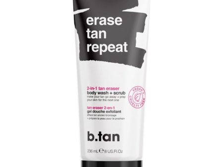 b.tan Erase Tan Repeat 2-in-1 Tan Eraser Body Wash & Scrub 236ml Online now