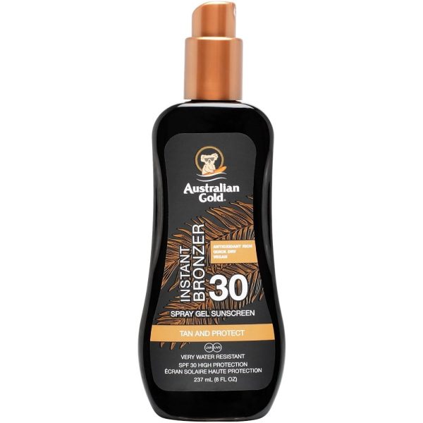 Australian Gold Instant Bronzer Spray Gel Sunscreen SPF30 237ml Discount