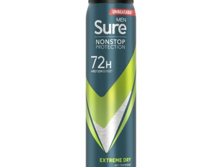 Sure Men Nonstop Protection 72h Extreme Dry Anti-Perspirant Deodorant Spray 250ml Cheap