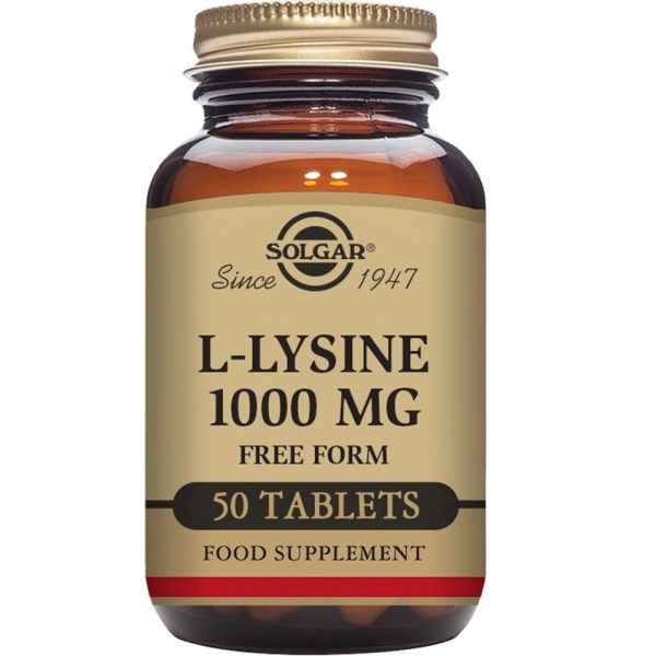 Solgar L-Lysine 1000 mg Free Form 50 Tablets Hot on Sale