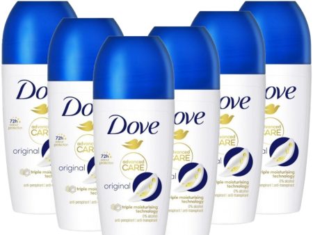 Dove Advanced Care Original Anti-Perspirant Deodorant Roll-On Multipack 6 x 50ml Online