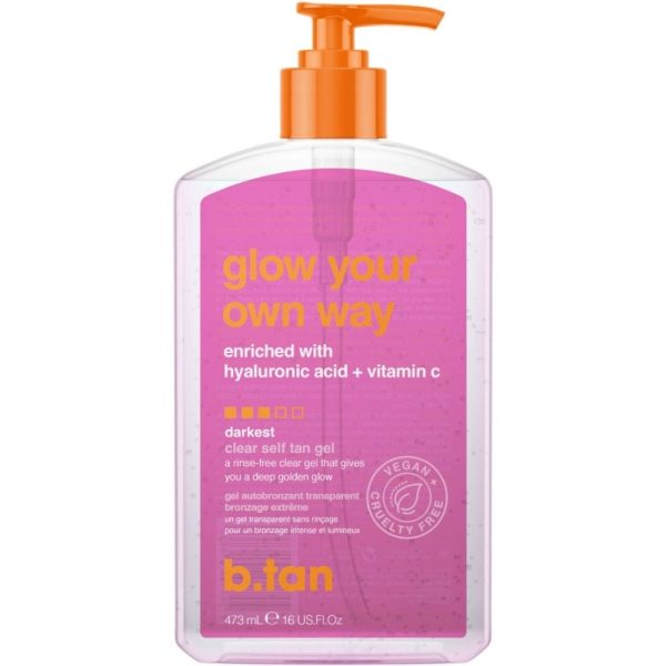 b.tan Glow Your Own Way Clear Self Tan Gel Darkest 473ml Online Sale