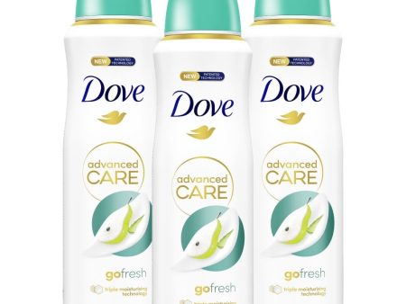 Dove Advanced Care Go Fresh Pear & Aloe Vera Anti-Perspirant Deodorant Trio 3 x 200ml For Sale