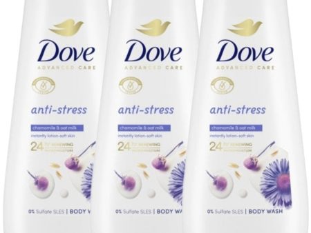 Dove Advanced Care Anti-Stress Body Wash Trio 3 x 400ml on Sale