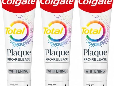 Colgate Total Plaque Pro-Release Whitening Toothpaste Trio 3 x 75ml Discount