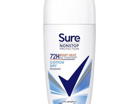 Sure Nonstop Protection 72h Cotton Dry Anti-Perspirant Roll On Deodorant 50ml For Discount