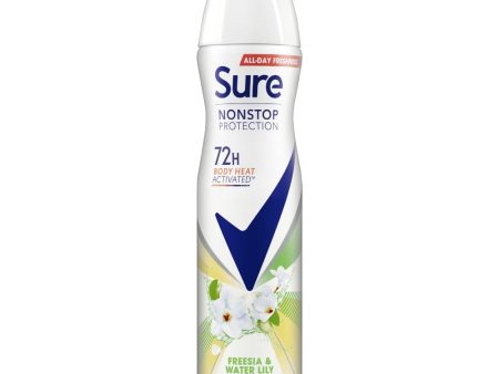 Sure Nonstop Protection 72h Freesia & Water Lily Anti-Perspirant Deodorant Spray 250ml Cheap