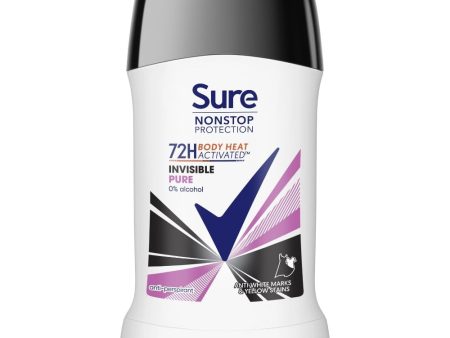 Sure Nonstop Protection 72h Invisible Pure Anti-Perspirant Deodorant Stick 50ml For Discount