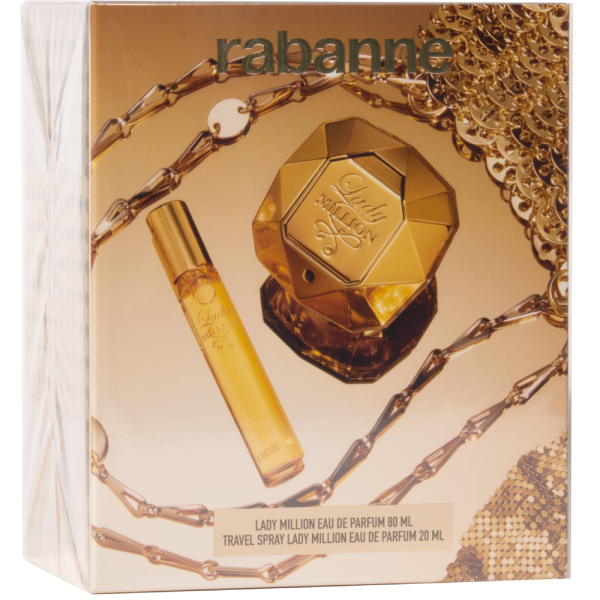 Paco Rabanne Lady Million Eau De Parfum & Mini Gift Set 80ml Fashion